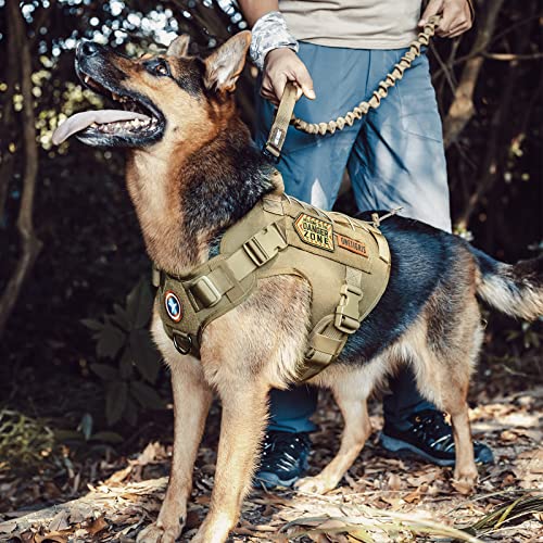 OneTigris Peitoral para cães, peitoral tático para colete cães com alça, sem puxar, fácil ajuste aju