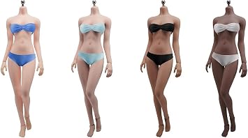 1/6 Scale Female Body,12inch Female Super Flexible Medium Bust Narrow Shoulder Seamless Action Figure Body Collection S16B Brown Skin