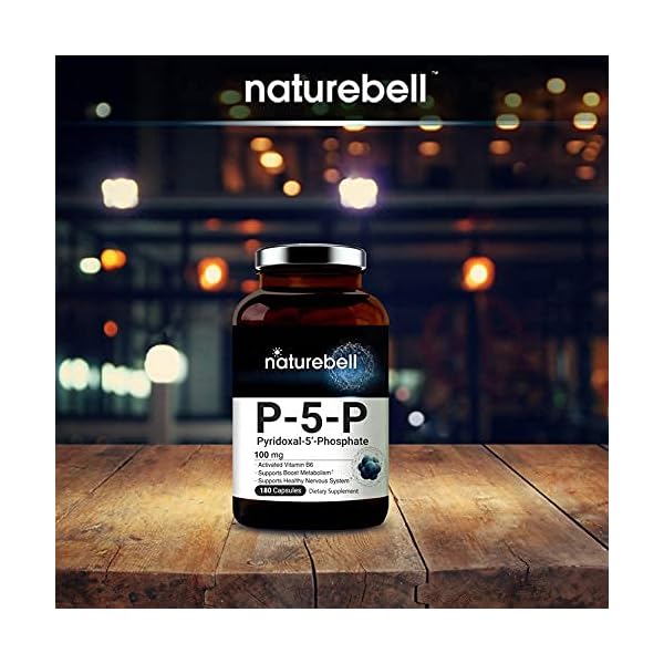 P5P-Vitamin-as-Pyridoxal-5-Phosphate-100mg-180-Capsules-Activated-P5P-Vitamin-B6-Supplements-Support-Brain-Health-Memory-Function-No-GMOs NatureBell P5P Vitamin B6 100mg Per Serving, 240 Capsules | Activated Pyridoxal 5 Phosphate Supplements – Essential B Vitamins for Brain & Memory Health – Non-GMO