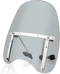 Universal 18x16 Motorcycle Windshield Windscreen for Harley Davidson, Honda, Kawasaki, Suzuki, Yamaha Cruisers
