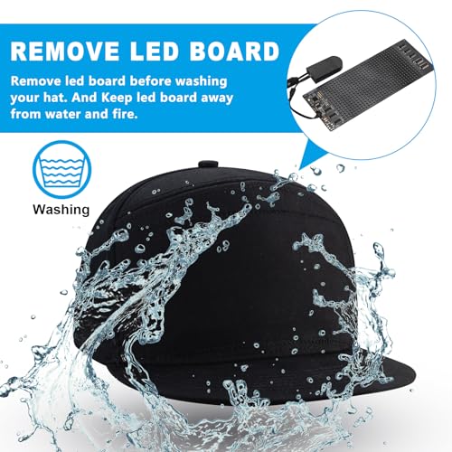 LIOVODE LED Hat, Baseball Cap Bluetooth Full Color Display Message Black by LIOVODE - Used condition - Image 5