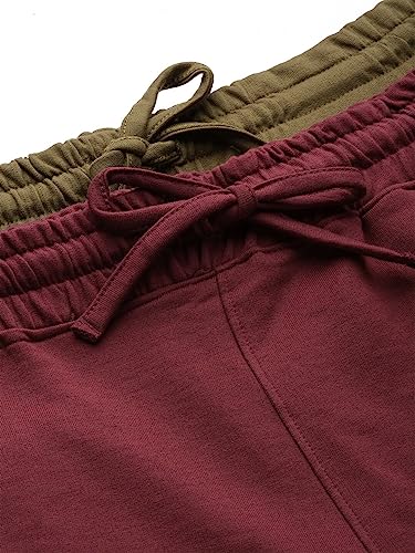Image of The Indian Garage Co Men Slim Fit Solid Mid-Rise Knitted Shorts