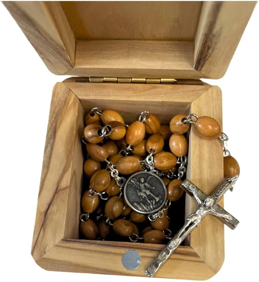 MULVEIL  COLOR 03 ブラウン 4セット入り✖️5個 Amazon.com: St. Michael Olive Wood Rosary and Box Gift Set : Home
