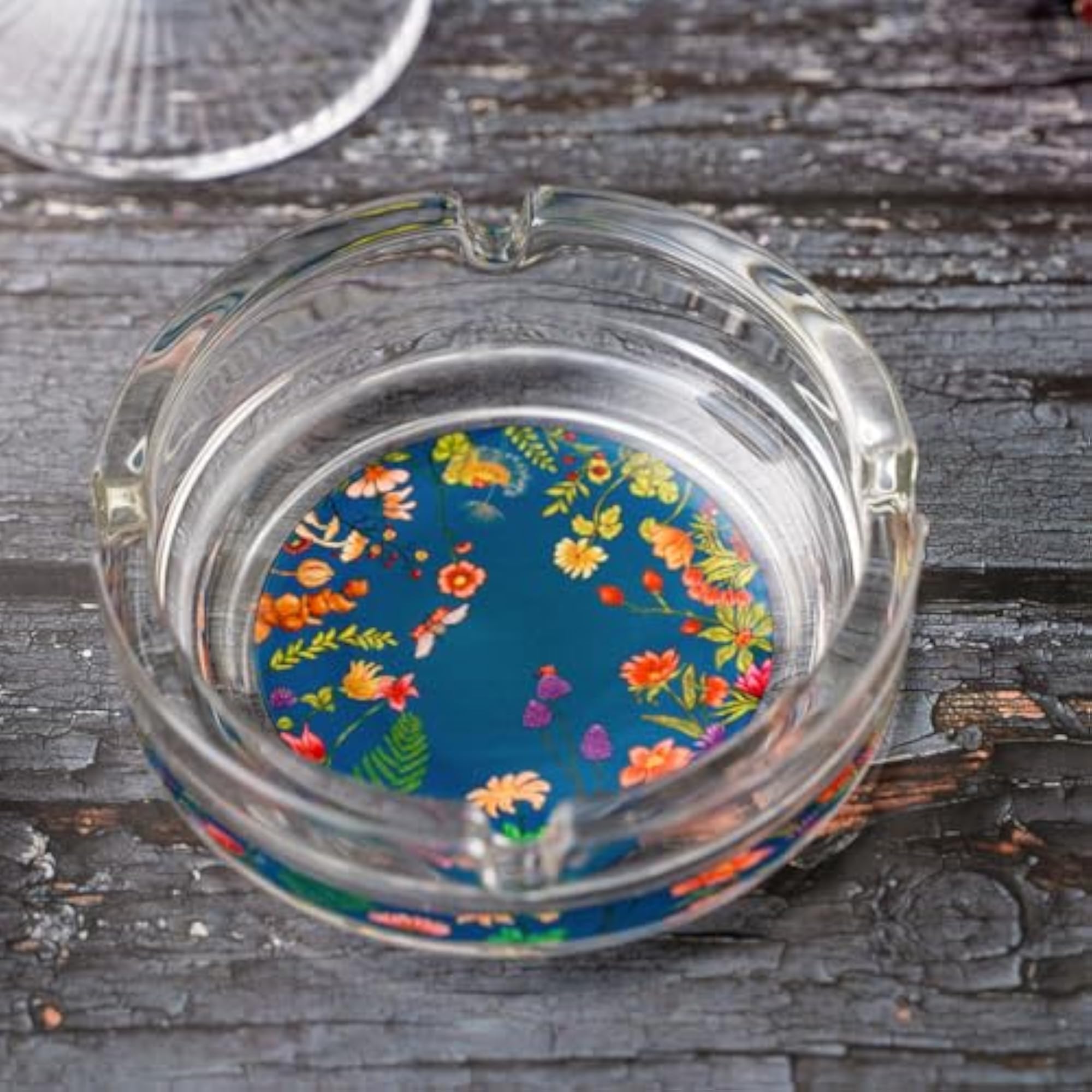 Floral Bliss Blue Ashtray, Tabletop Design