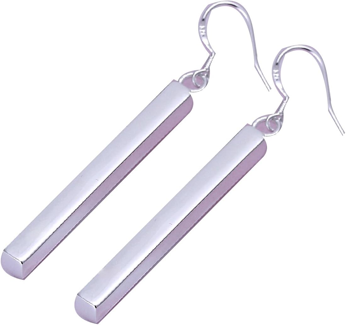 925 Silver Stud Earings Long Stranght Square