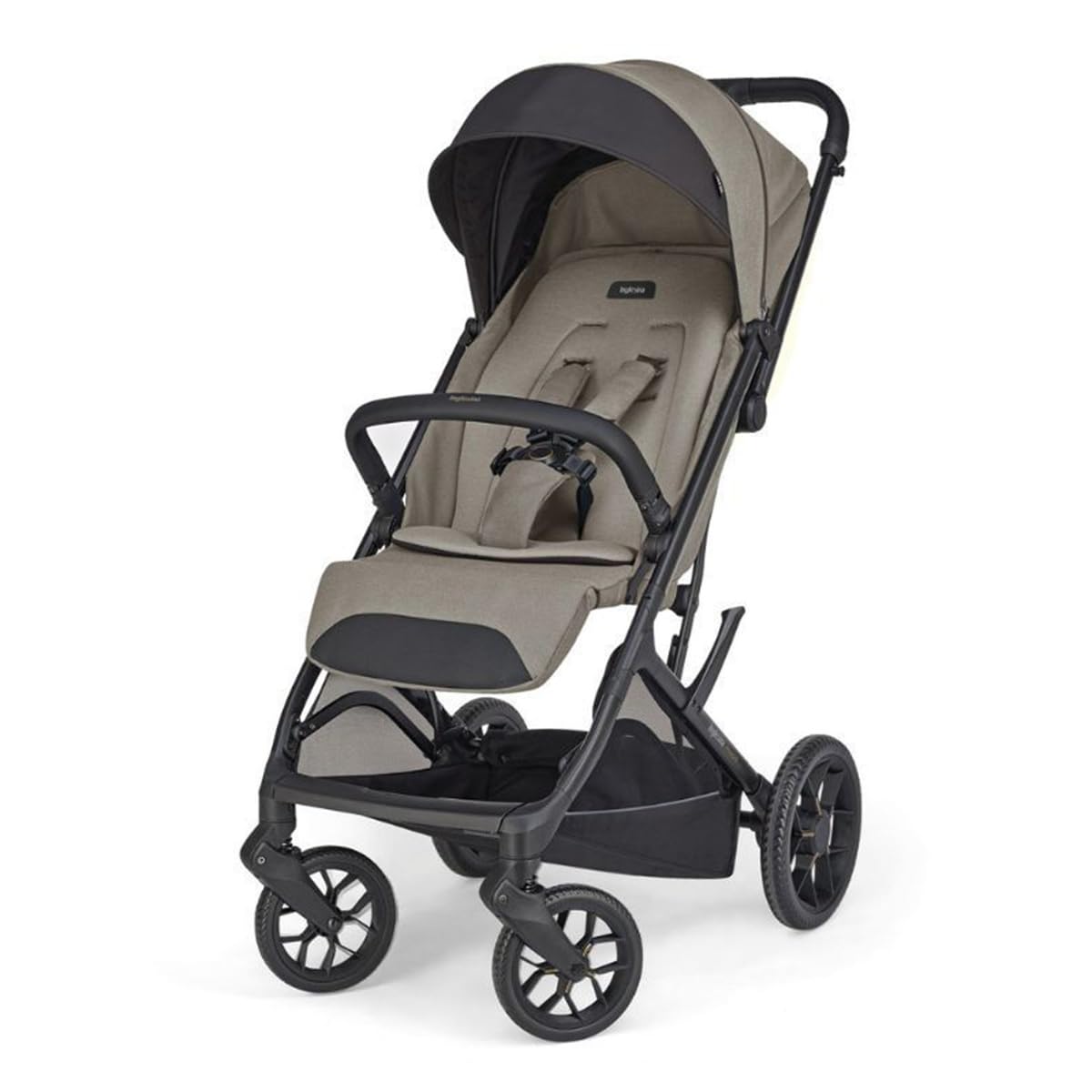 Inglesina Maior - Cochecito compacto y ligero de 7,9 kg, ruedas grandes amortiguadas, asiento amplio All Season, cierre con una mano, capota UPF 50+, hasta 22 kg, Tundra Beige