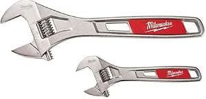 Milwaukee Electric - 2-PC Adjustable Chrome Plate Wrench Set 6 10 in.