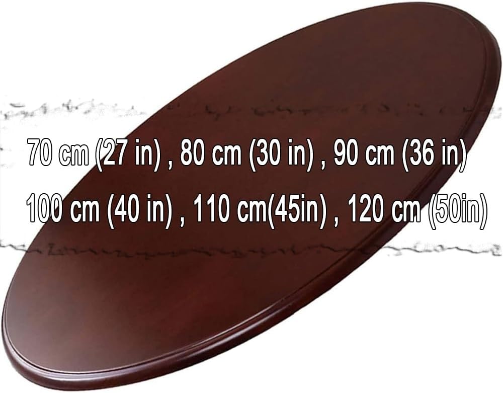 Large Lazy Susan 30Inch 40Inch 50Inch Table Top Turntable Round Dining Table Serving Tray 360° Swivel Plate Easy to Clean Share Food(Reddish Brown,120 cm (50in))