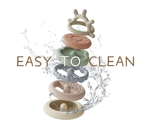 image for Moonkie Stacks of Circles Soft Teething Toy | Educational Learning Bab