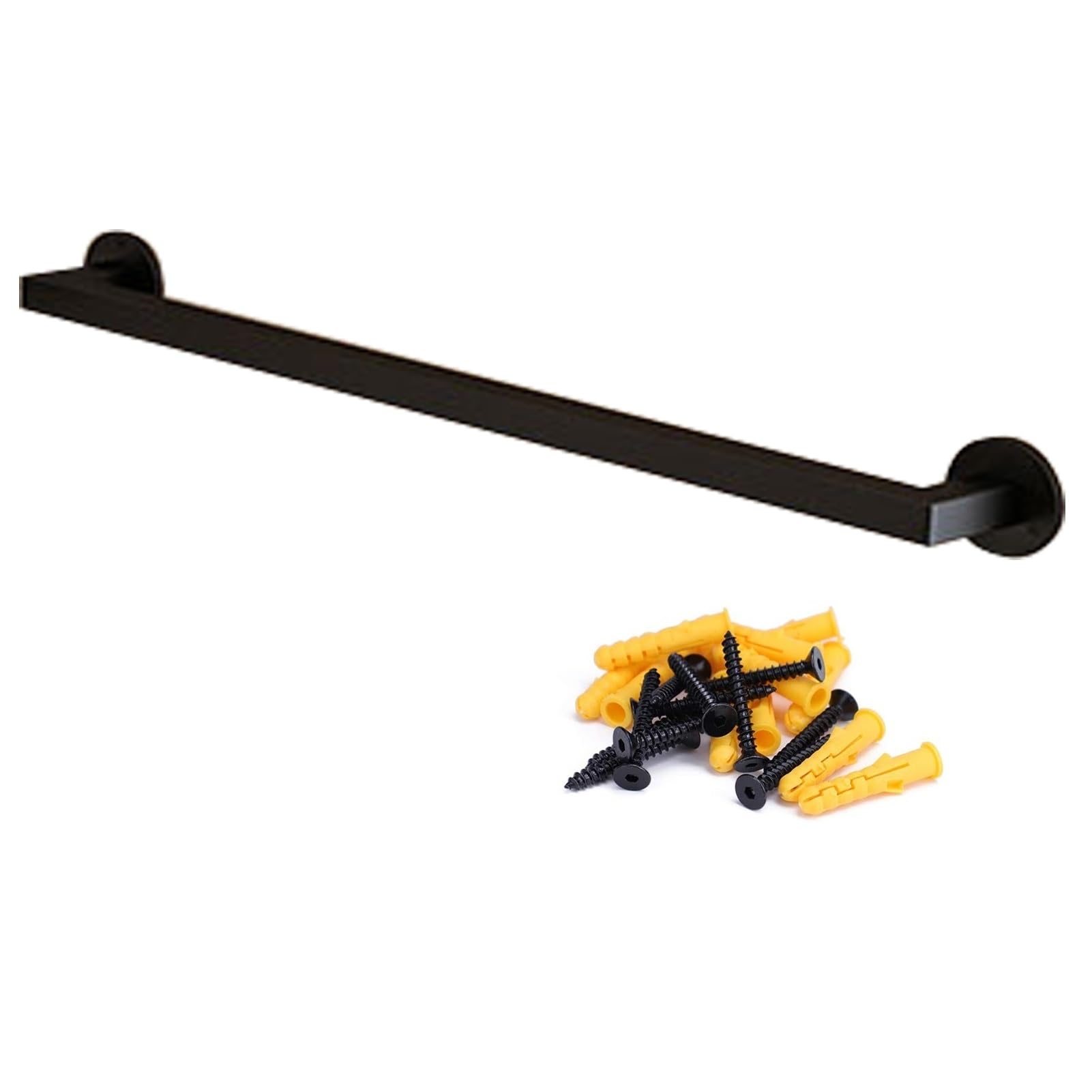 Rampe d'escalier en fer forgé industriel noir de 270 cm avec kit de support mural