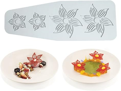 Silicone Lace Mold Flower Silicone Molds Assorted Textured Cake Mat Hollow 3D Fruit Apple Pear Lace Mat Cake Molds for Baking, Resin, Soap, Sugar Craft Cake Decoration A_10.48x3.84x0.12 inch