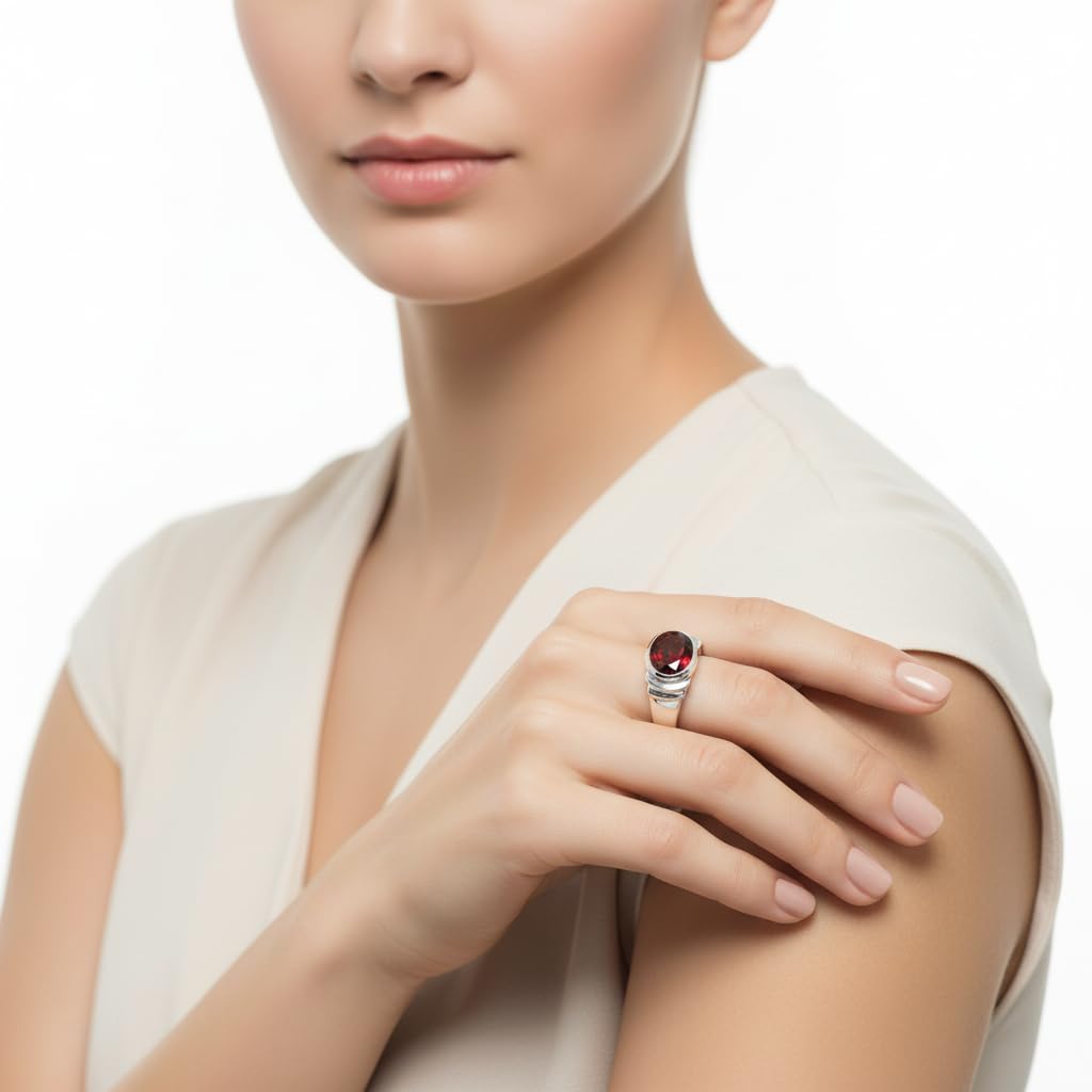 Elige tu Color 925 Anillo de Plata esterlina Forma Ovalada de Piedra de Nacimiento de la Piedra de nacer astrología y astronomía para Hombres y Mujeres del Anillo del Anillo 47 a 70