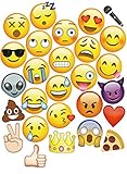 Moreteam 27PC Emoji Photo Booth Props Party Decorations Emoji Masks for Dress-Up Party, Games, Wedding, Birthday, Festival, Games