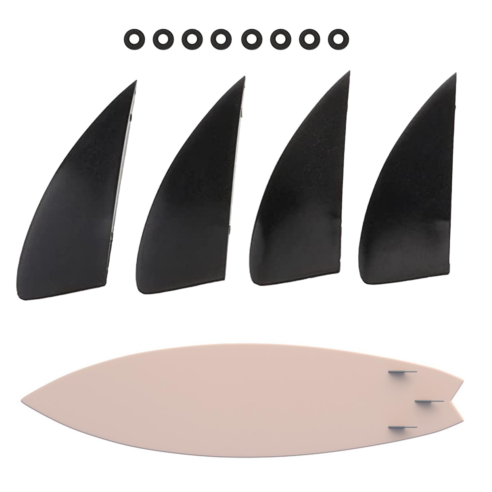 Aileron De Surf,Stabilisateur Aquatique Démontable pour Kitesurf | Set de 4 Pièces Léger Amovible pour Surf, Natation et Sports Nautiques
