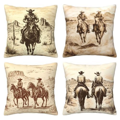 Worltoldb Throw Pillow Covers Set of 4 Decorative Soft Linen