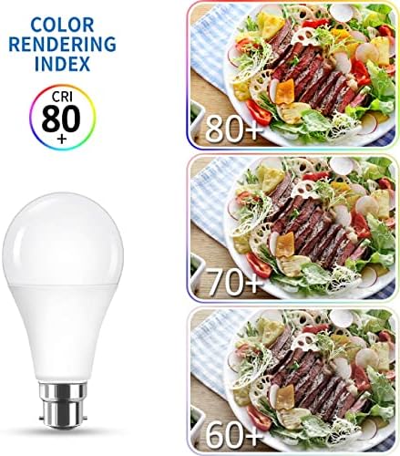 ANWIO 16W Daylight B22 Bayonet LED Light Bulb , Cold White GLS Bayonet Bulbs,126W Equivalent,Super Bright High1900LM ,6500K ,Non-Dimmable, 71x 140mm, 220-240V ( 6 PCS )