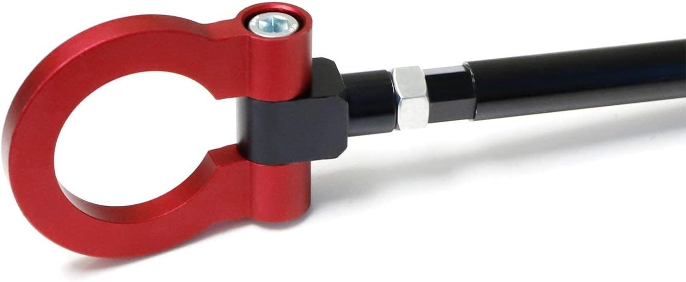 iJDMTOY Red Track Racing Style Tow Hook Ring Compatible With 2016-up Gen6 Chevy Camaro (Pre-LCI), Made of Lightweight Aluminum