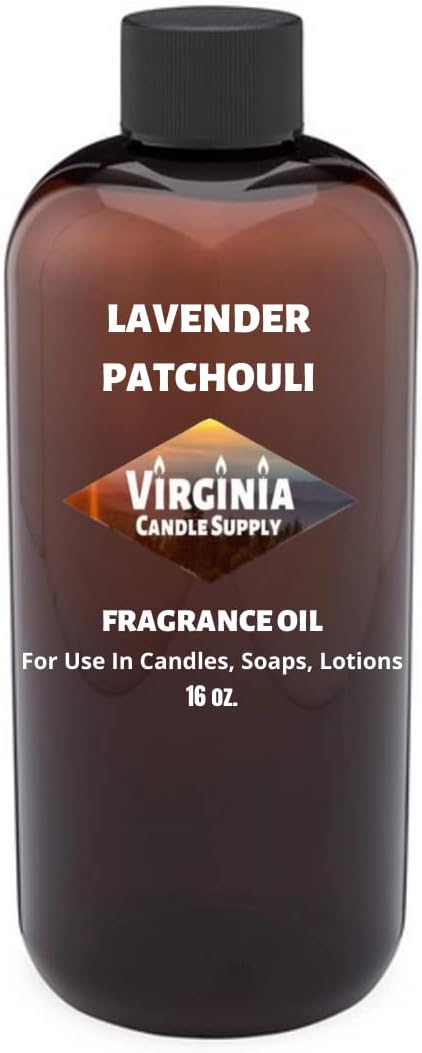 Lavender Patchouli Fragrance Oil (16 oz Bottle) for Candle Making, Soap Making, Tart Making, Room Sprays, Lotions, Car Fresheners, Slime, Bath Bombs, Warmers…