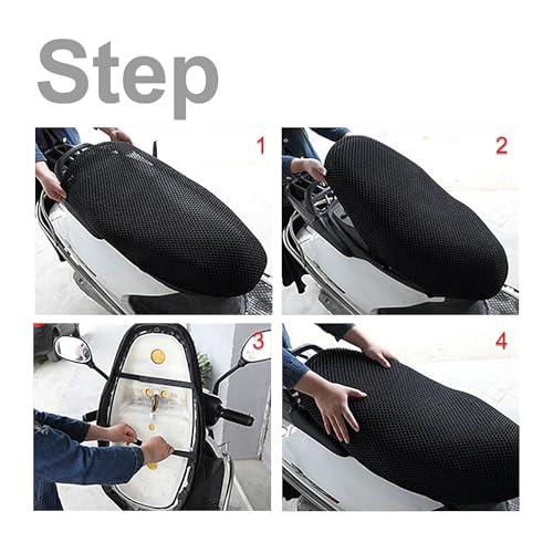 Funda de asiento antideslizante e impermeable con malla 3D para moto 7