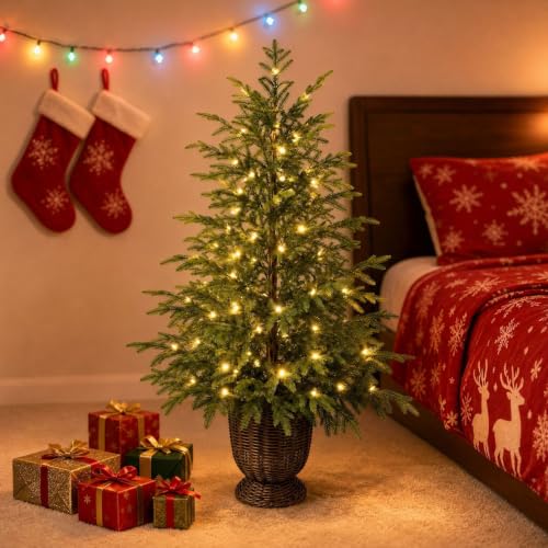 Prelit Christmas Tree with Warm Lights 3ft Small Christmas Tree with Lights - image 3