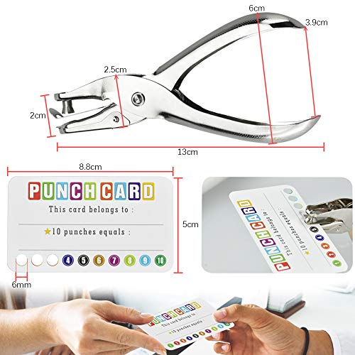KBNIAN 200 Stück Lochkarten Kinder Bonuskarte Incentive Loyalty Belohnungskarte mit Lochzange, Treuekarten Anreiz Karten Stanzkarten für Schule, Familie, Geschäft—5cm*8.8cm