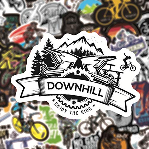 50 Pcs Mountain Bike Stickers| Mountain Bike Waterproof Vinyl Stickers for Bike Water Bottles Laptop Bicycle Refrigerator Cup Luggage Computer Mobile Phone Skateboard Decals - Thumbnail 3