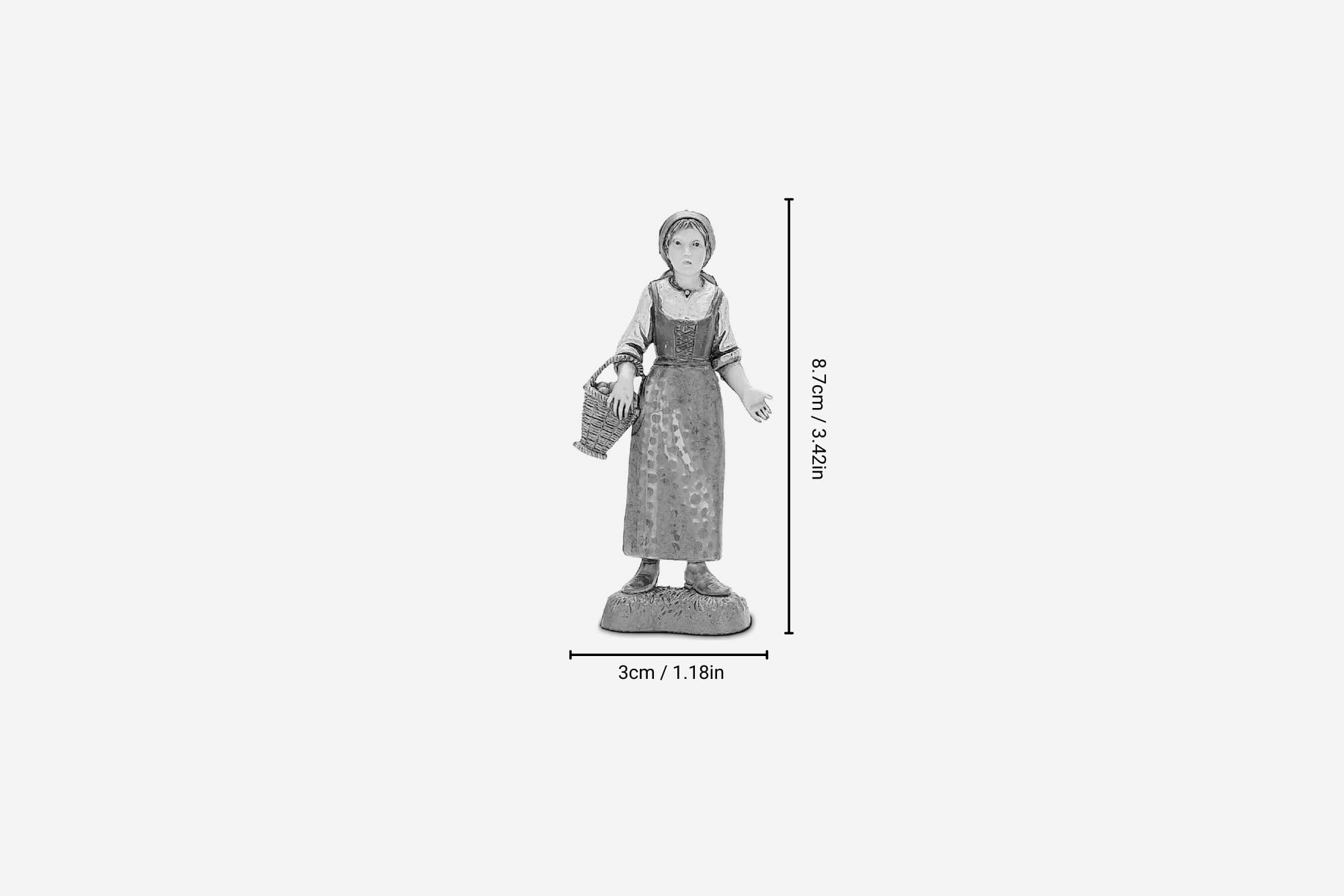 Figurine Crèche Moranduzzo - Femme Avec Panier - Échelle 10 Cm - Fabriquée En Italie