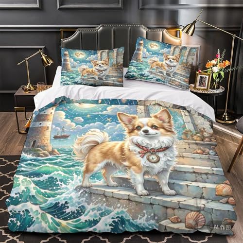 Housse de couette papillon 3D 260x220cm en microfibre douce avec taies - 4