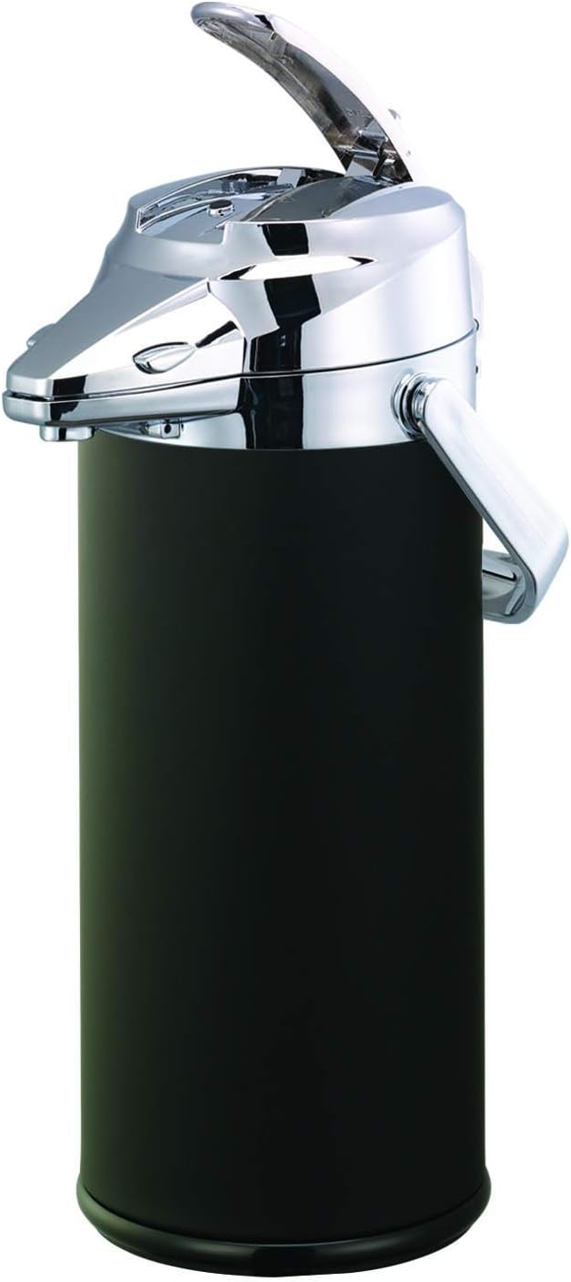 Service Ideas ENALS22SCHBL Signa-air Airpot with Lever Lid, Stainless Steel Vacuum Insulated, 2.2 Liter, Black