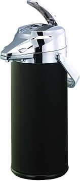 Service Ideas ENALS22SCHBL Signa-air Airpot with Lever Lid, Stainless Steel Vacuum Insulated, 2.2 Liter, Black