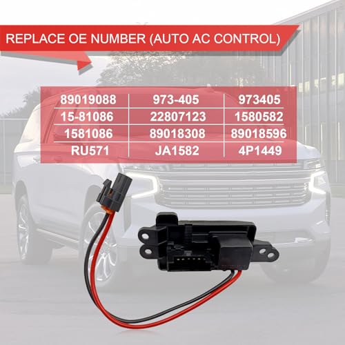 Image of Blower Motor HVAC Fan Resistor Blower Resistor Heater Control Module Kit Manual AC Motor Resistor Replaces OE# 89019088 1581086 for Chevy Avalanche Silverado 1500 2500 Suburban Tahoe