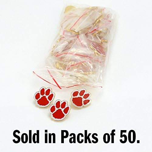 Set of 50 Mascot Pins - Paw (Red/White)