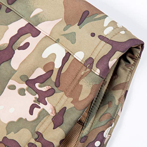 Ketamyy Mens Camo Tactical Coat Hooded Autumn Winter Outdoor Army Military Softshell Fleece Lined Waterproof Windproof Warm Hunting Hiking Jacket CP 5XL - Image 4