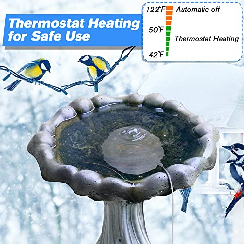 80W Bird Bath De-Icer Heater, Thermostatically Controlled Bird Bath Heater For Outdoor In Winter, 9.5 Inch Snow Melting Mat Pond De-Icer For Bird Bath Fountains, Lawn Patio Yard (White) #TOP4