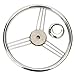 Amarine Made 13.5 Inch 9 Spoke Stainless Boat Steering Wheel - 10 Degree - 9500S380