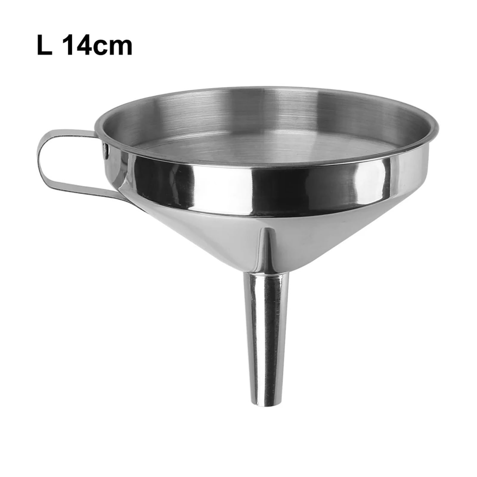 Embudo de Frasco Aceite Cerveza Vino Barra Acero Inoxidable con Filtro Desmontable Accesorio Cocina(L14 CM)