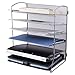EASEPRES Extra Thick 6-Tier Mesh Desk Organizer Tray, Desktop File Folder Sorter Holder for Mail Paper Document Letter Organization Storage Accessories, for Office Home School Classroom, Silver