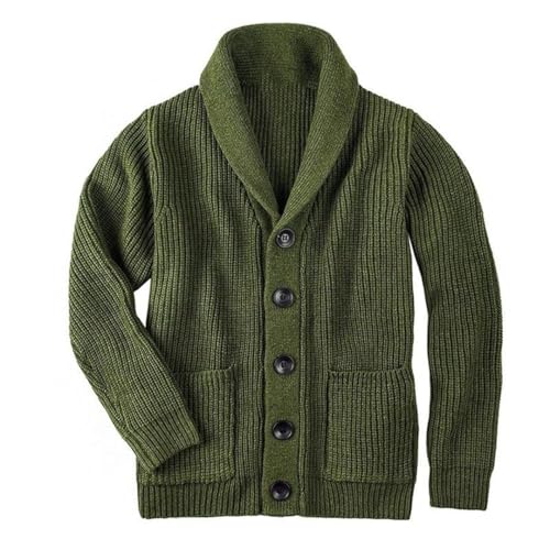 Men's Winter Cardigan Sweater Slim Fit Shawl Collar Outwear Fashion Knit Button Up Wool Cardigan2