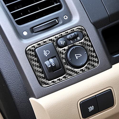 Real Premium Carbon Fiber Compatible with Honda CRV 2007 2008 2009 2010 2011 Accessories Car Mirror Adjustment Switch Frame Cover Sticker Decal Interior Trim