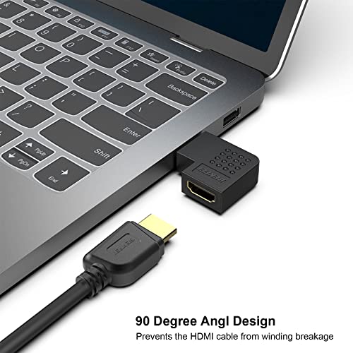 Adaptador HDMI macho a hembra ángulo 90° 2 unidades miniatura 6