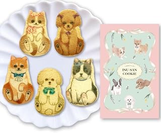 いぬさんクッキー INU-SAN COOKIE クッキー (10枚入) ミントピンク 犬 お菓子 洋菓子 スイーツ メープル バタークッキー×1個（かわいいいぬさんポストカードつき）