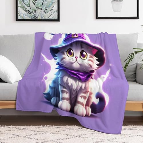 Couverture chat d'Halloween pour réchauffer les nuits fraîches sur le sofa - 3