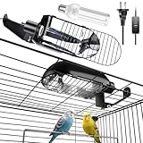 Bird Cage Light Fixture Combo Kit,Lamp Hood with 2.4% UVB UVA 20W Compact Fluorescent Bulb for All Kinds Captive Birds