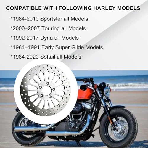 Vanlison 11.5" Front Brake Rotor Disc Compatible with Harley Sportster Touring Dyna Early Super Glide Softail Motorcycle Brake Rotor Superior Heat Dissipation by Vanlison - Used condition - Image 2