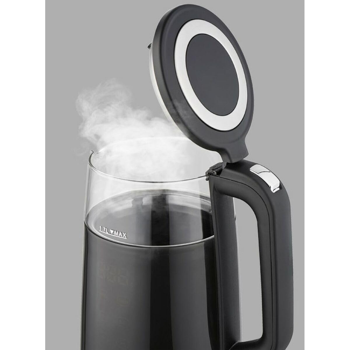 Hervidor MR-049 Negro Transparente Cristal Vidrio de Borosilicato 2200 W 1,7 L