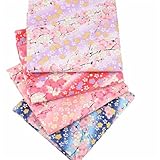 Baumwollstoff Japanischer Stil Patchwork Baumwoll-Stoffpakete mit Blume Muster Bronzing Stoffe zum Nähen Dekostoff Bekleidung Patchwork-Stoff