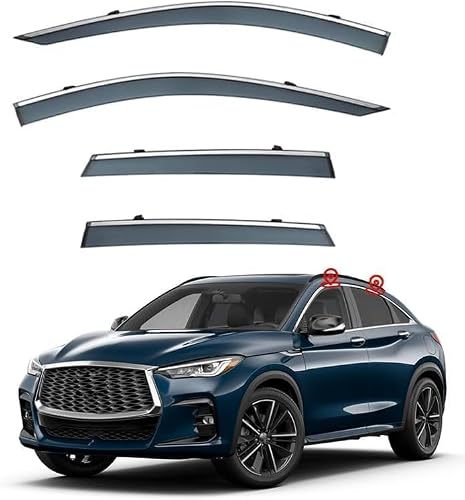 Panxuc Normal Car Wind Deflectors For Infiniti Qx55 Mk2-J55 2019, Side Window Wind Rain Deflector Window Visor Sun Rain Guard Smoke Guards