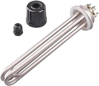 380V Immersion Heating Element 2" Tri-clamp Brewing Heater Electrical Water Tubular Resistance 2KW/3KW/3750W/4.5KW/6KWBlack plastic cover,WITH CLAMP AND SET_3KW 190MM
