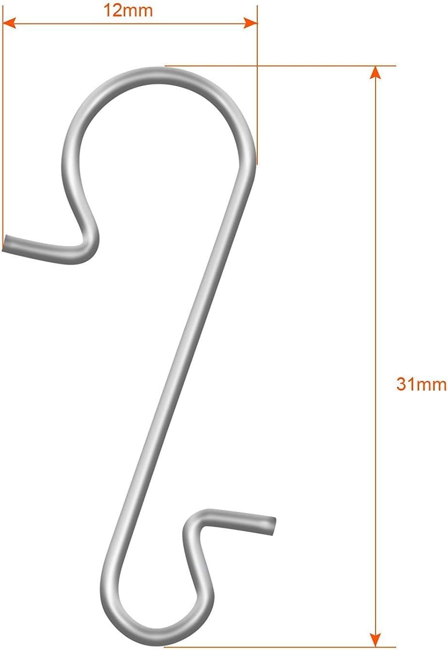 Amazon.co.jp: NALER S字メタルフック オーナメントフック 120本