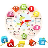 Building & Construction Toys Preschool Shape Sorting Clock Wooden Early Education Teaching Learning Clock With Numbers Shapes Games For Boys Girls 3 To 5 Years Old
